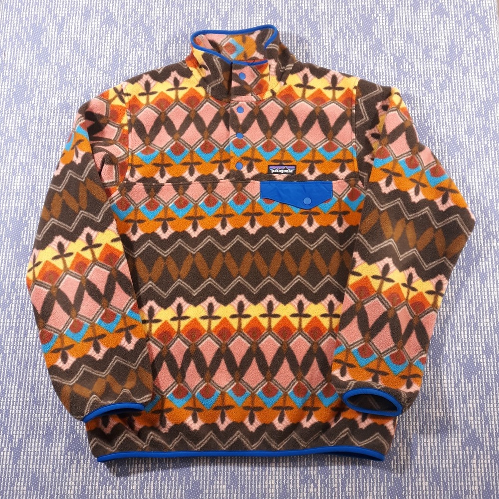 Patagonia Synchilla Snap-T Fleece Pullover M Cross Bear Abode Pink 25455 FA21